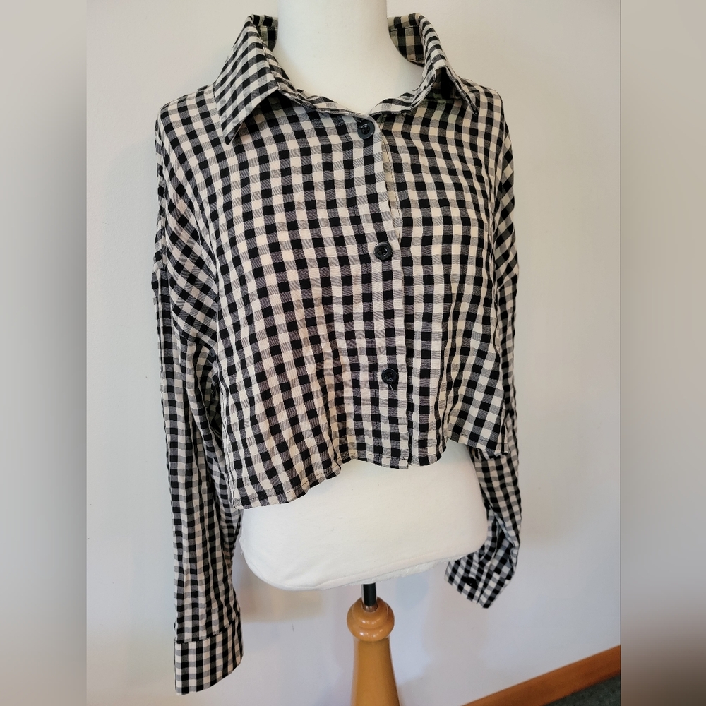 ASOS Monochrome Gingham Button-Down Shirt